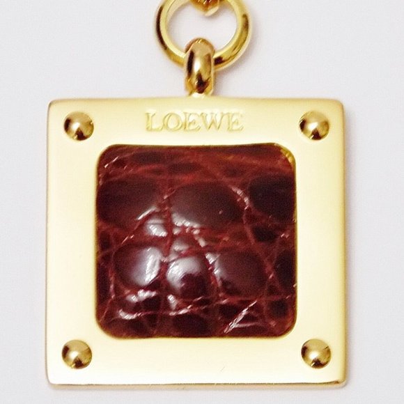 Loewe Key Ring Key Chain Fob Metal Leather - Picture 3 of 6